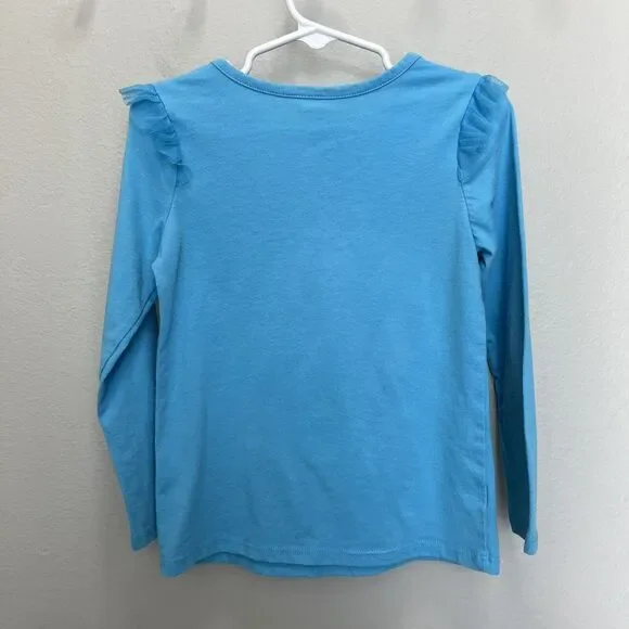 Okie Dokie | Blue Sparkle Purrrfect Princess Kitty Cat Long Sleeve Top Girl 4 - Picture 7 of 7